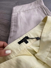Quần short Massimo Dutti linen cạp cao 2 màu
