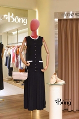 Đầm dài dệt kim ngọc trai