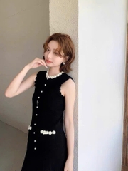Đầm dài dệt kim ngọc trai