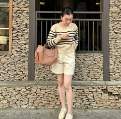 Quần short Polo RL denim màu beirge