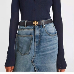 Belt da Tory Burch bản 2m đen mặt vàn fullbox
