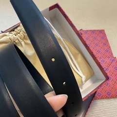 Belt da Tory Burch bản 2m đen mặt vàn fullbox