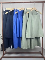 Set COS áo buộc 2 dây + quần cullotes 3 màu
