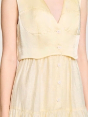 Đầm maxi vải linen