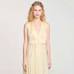 Đầm maxi vải linen