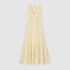 Đầm maxi vải linen