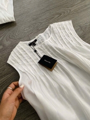 Top lụa đũi trắng Massimo Dutti dư xịn sát sách ly chìm