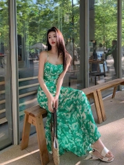 Đầm dài hoa dáng xòe