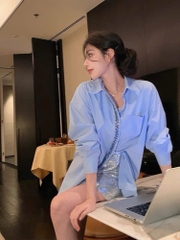Áo sơ mi poplin đính đá Maje