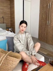 Giày Ballet ALAIA bằng lưới cá