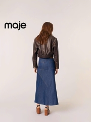 Chân váy Maje dài jeans Denim xẻ trước