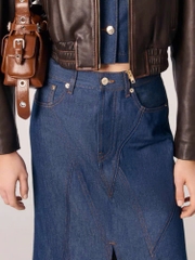 Chân váy Maje dài jeans Denim xẻ trước