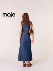 Áo khoác Maje denim không tay dáng ngắn