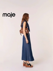 Áo khoác Maje denim không tay dáng ngắn
