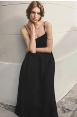 Váy maxi COS poplin dáng babydoll 2 dây 3 màu
