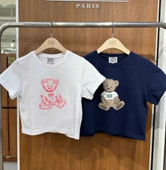 Tshirt croptop Marrithe 2 màu in gấu 2 màu