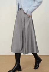 Chân váy midi xếp ly Massimo Dutti