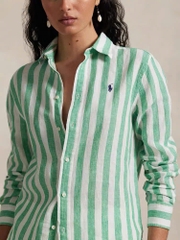 POLO RALPH LAUREN - ÁO SƠ MI VẢI LANH SỌC CỔ ĐIỂN