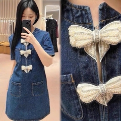 VÁY MINI DENIM NƠ