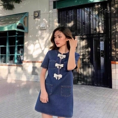 VÁY MINI DENIM NƠ
