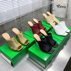 Guốc Botega quai bện gót vàng