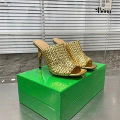 Guốc Botega quai bện gót vàng