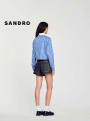 ÁO SƠ MI SANDRO DÁNG CROP KẺ SỌC