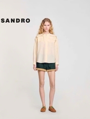 ÁO SƠ MI COTTON PHA XẾP LY ĐÍNH NÚT