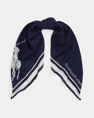 Khăn lụa Polo vuông tím than bản tuồn auth full QR CODE