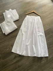 Chân váy midi Primark trắng