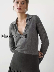 CHÂN VÁY Massimo Dutti MIDI PHA XẾP LY