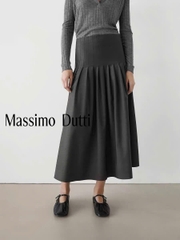CHÂN VÁY Massimo Dutti MIDI PHA XẾP LY