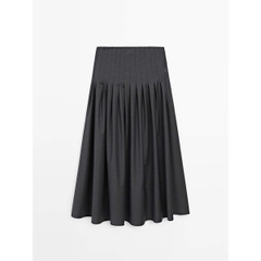 CHÂN VÁY Massimo Dutti MIDI PHA XẾP LY