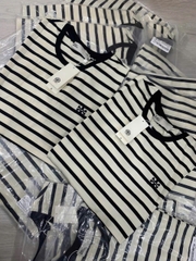 Tshirt Tory Burch kẻ ngang logo túi ngực