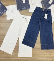 Quần Zara denim suông dáng lửng