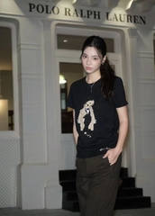 Áo thun cotton hình gấu Moto Polo