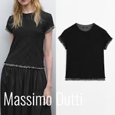 Tshirt Massimo Dutti cổ tròn 2 lớp