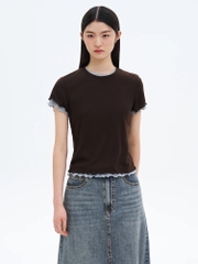 Tshirt Massimo Dutti cổ tròn 2 lớp