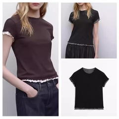 Tshirt Massimo Dutti cổ tròn 2 lớp