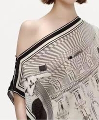 Áo lụa cover-up hoạ tiết Karl Largerfeld