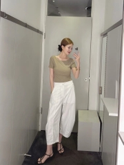 Quần cullotes COS trắng suông