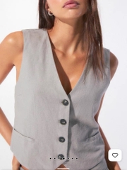 Áo gile đũi Pull&Bear basic