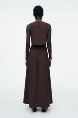 Váy maxi cotton lưng mở