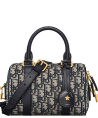 Túi trống Dior logo navy sz to (20x5cm)