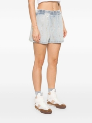 Quần short denim Sandro đính đá bling
