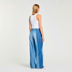 Quần jeans ống xuông màu cải