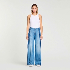 Quần jeans ống xuông màu cải