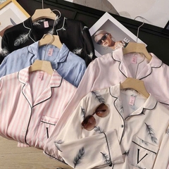 Set lụa Victoria Secret dư xịn dài tay các màu