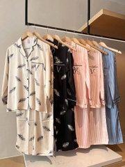 Set lụa Victoria Secret dư xịn dài tay các màu