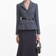 Váy Self Portrait dạ tweed kèm belt